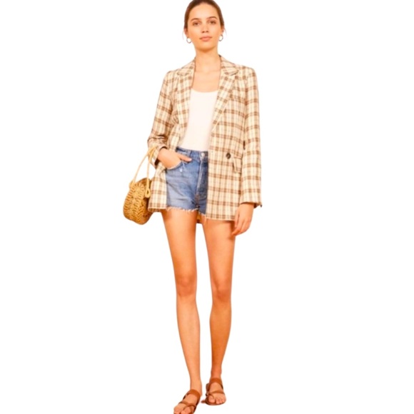 Reformation Jackets & Blazers - REFORMATION  Verano Linen Double Breasted Blazer Size Small